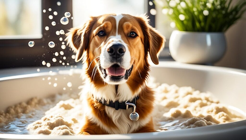 Colloidal oatmeal baths for dog's itchy skin