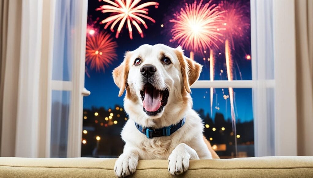 Dog anxiety during fireworks