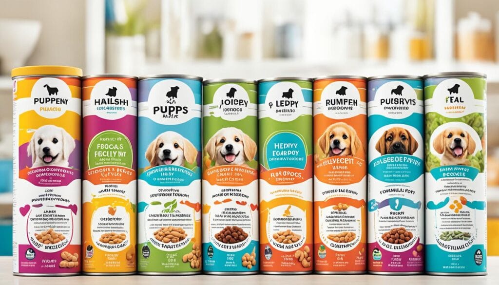 Puppy food labels