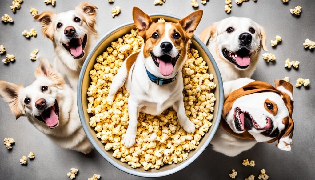 feeding popcorn to dogs