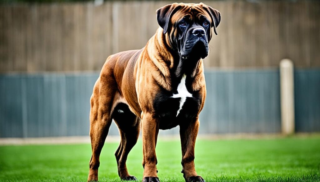 Bullmastiff with a muscular build