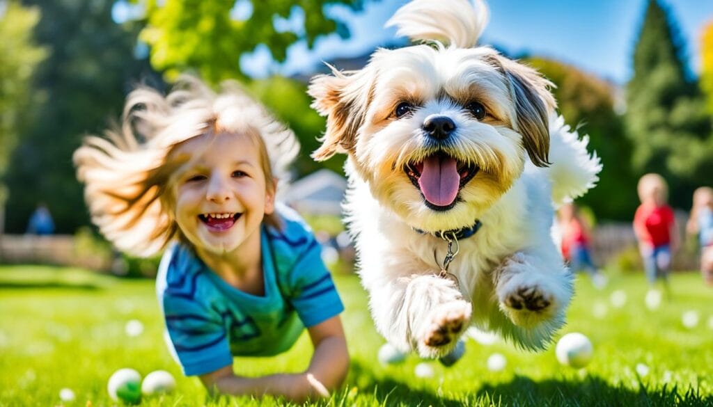 Shih Tzu Maltese Mix with children