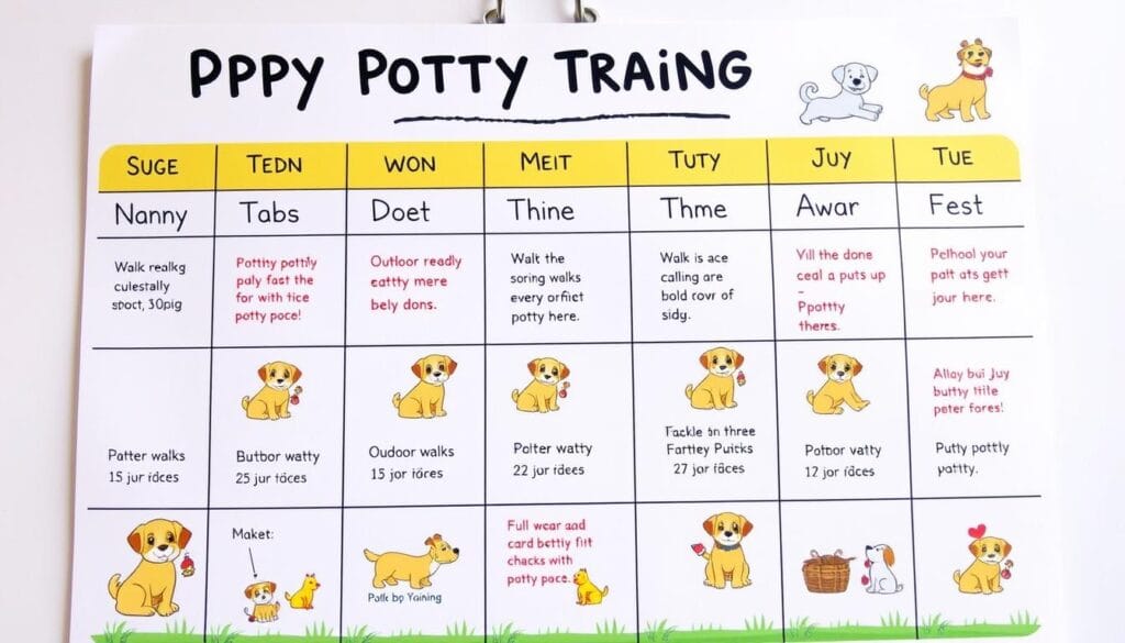 7-day puppy potty training schedule