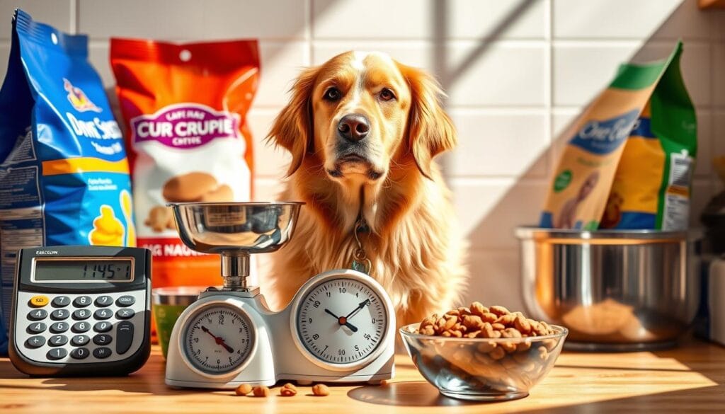 calculating pet food amounts for Golden Retrievers